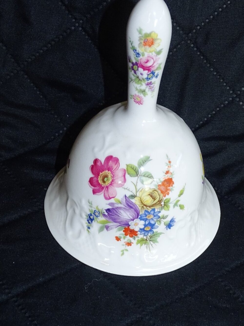 Royal Worcester Decorative Bell Fine China Danbury Mint Floral England Vintage